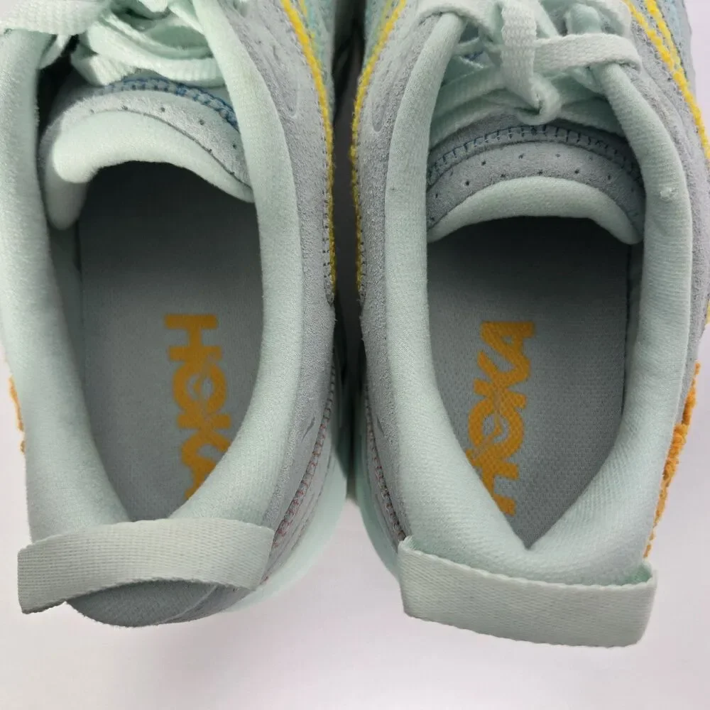 Hoka One One Blue Glass U Clifton L Embroidery Sneaker Shoe Mens 12 Womens 13 - Picture 6 of 8